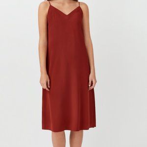 Cuyana Silk Slip Dress - Poppy Red